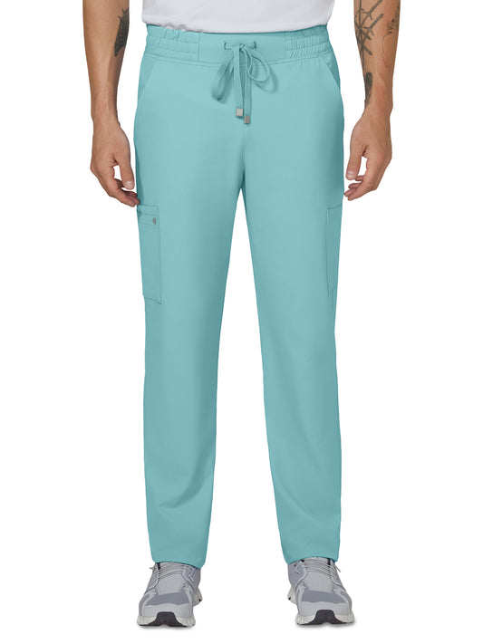 Men's Six-Pocket Drawstring Elastic Waist Neuro Pant - C601 - Blue Steel