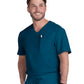 Men's Two-Pocket V-Neck Arthro Top - C650 - Caribbean Blue