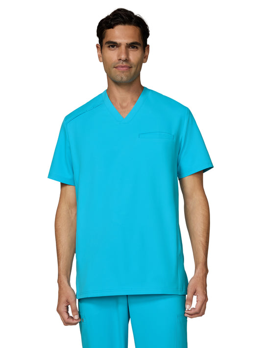 Men's Three-Pocket Stasis Scrub Top - C652 - Electric Blue
