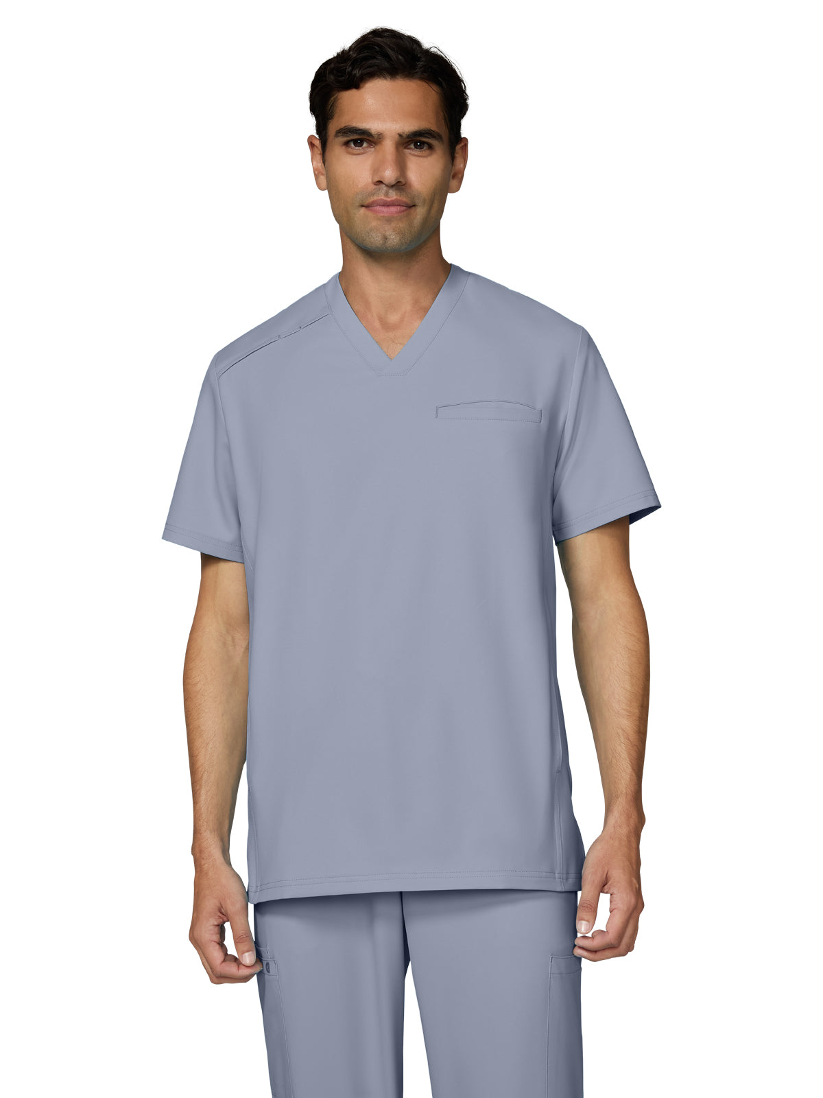 Men's Three-Pocket Stasis Scrub Top - C652 - Platinum Grey