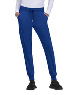 Women's Six-Pocket Ribbed Cuff Jogger Style Pulse Pant - C700 - Galaxy