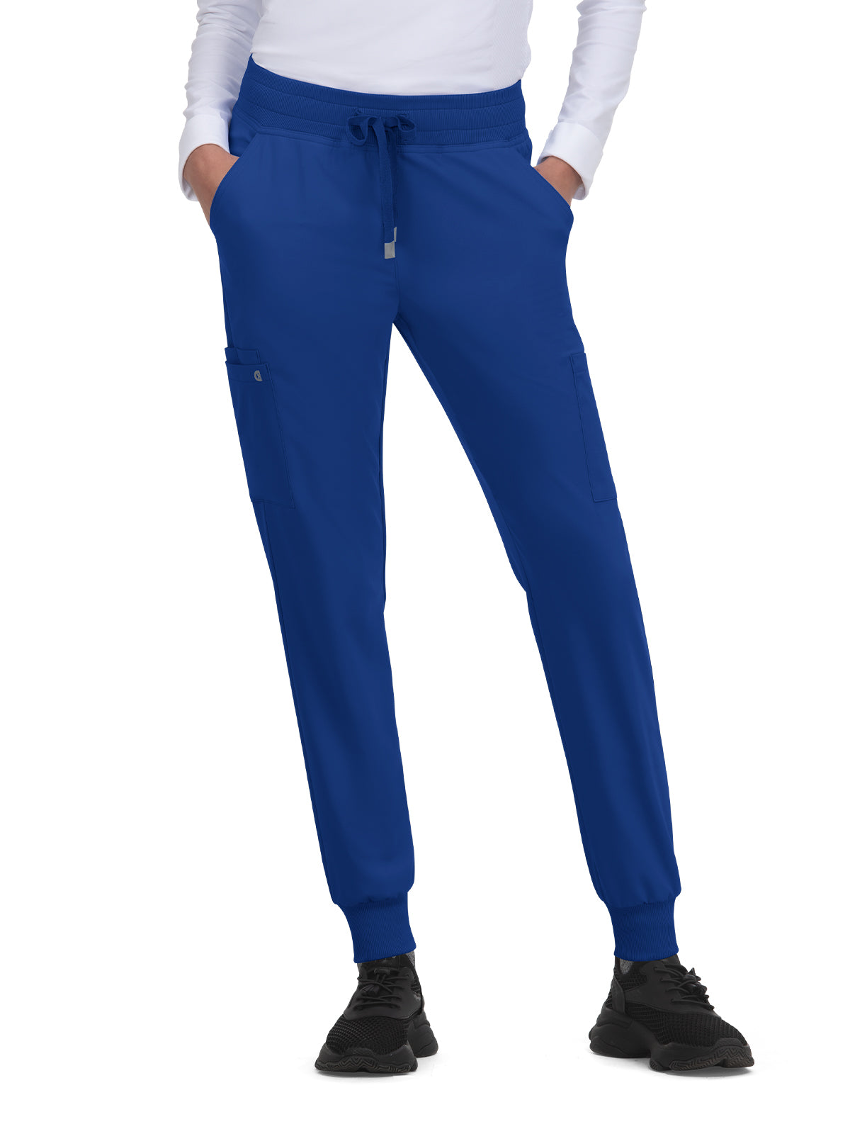 Women's Six-Pocket Ribbed Cuff Jogger Style Pulse Pant - C700 - Galaxy