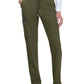 Women's Seven-Pocket Drawstring Elastic Waist Atria Pant - C701 - Olive Green