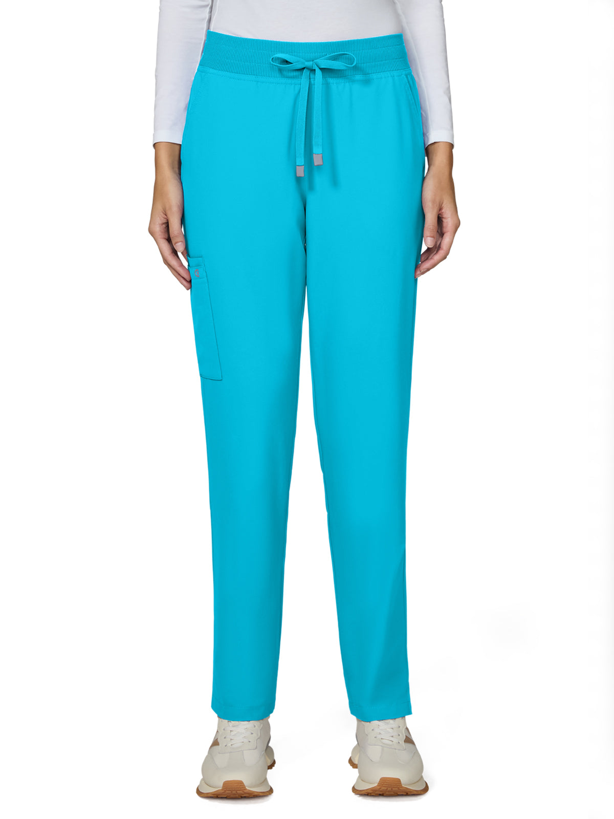 Women's Seven-Pocket Drawstring Elastic Waist Atria Pant - C701 - Electric Blue