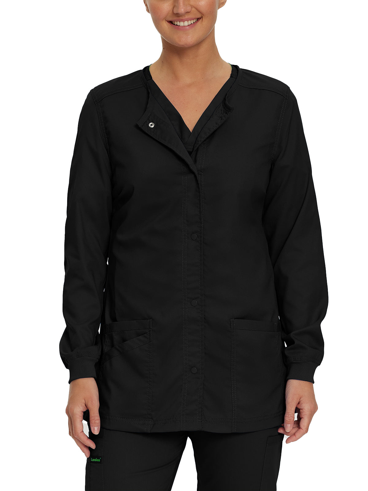 Women's Three-Pocket Snap Front Jacket - 3038 - Black