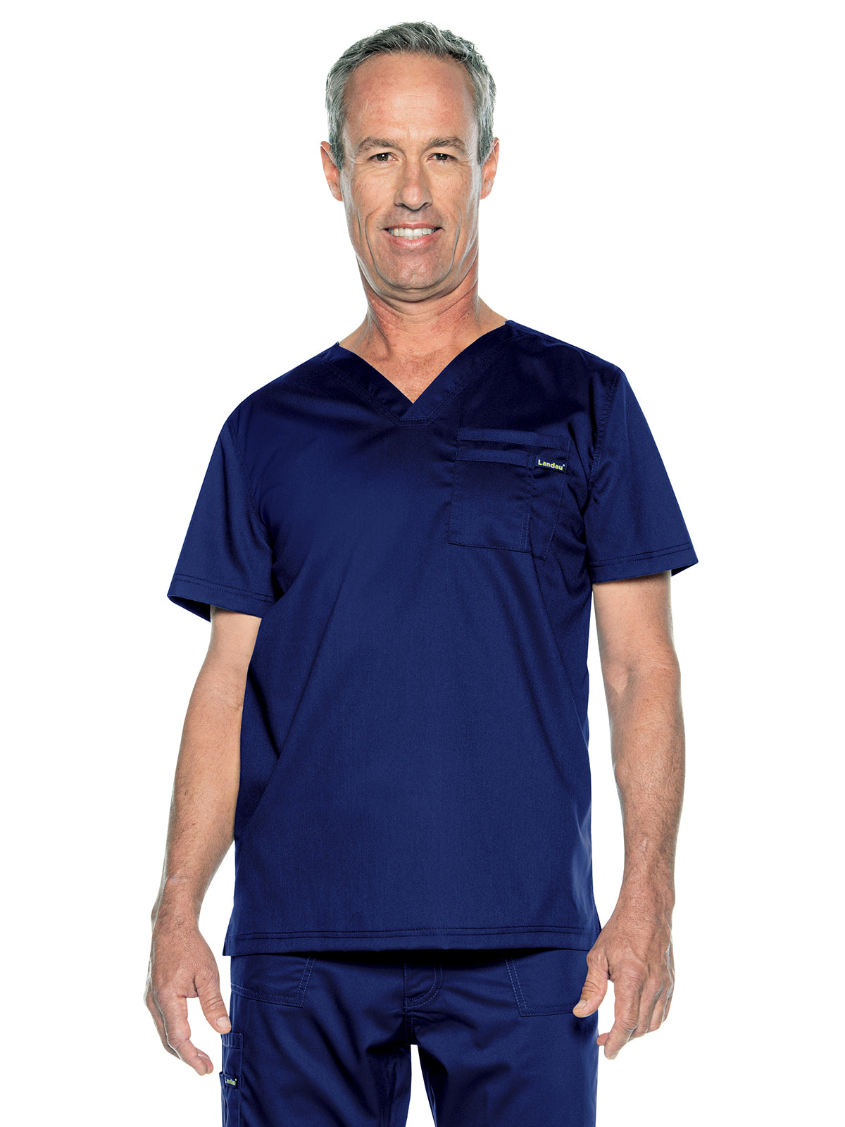 Unisex Two-Pocket Tuckable V-Neck Top - 4259 - True Navy