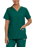 Women's Three-Pocket Clean Back V-Neck Top - 70221 - Hunter