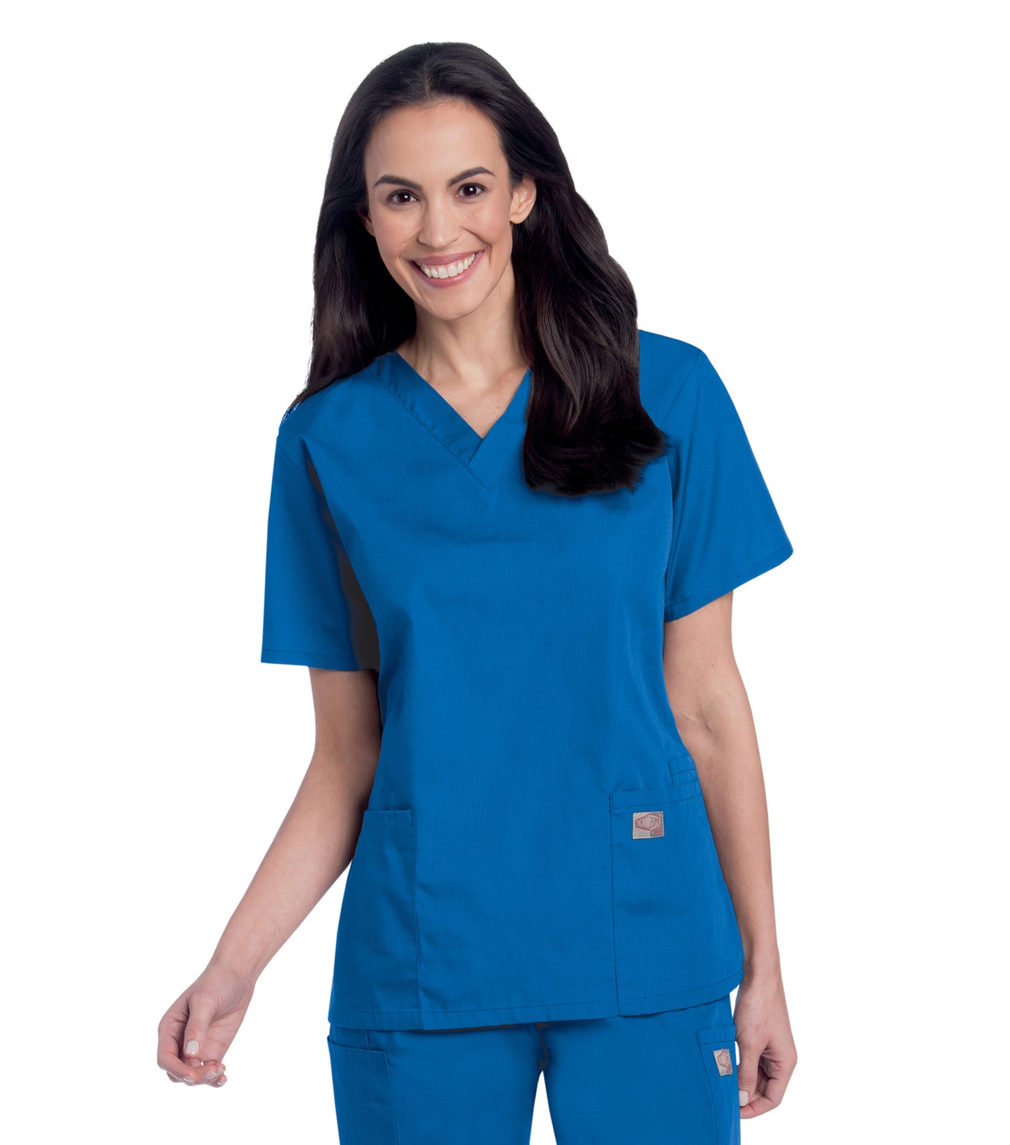 Women's Three-Pocket Clean Back V-Neck Top - 70221 - Royal Blue