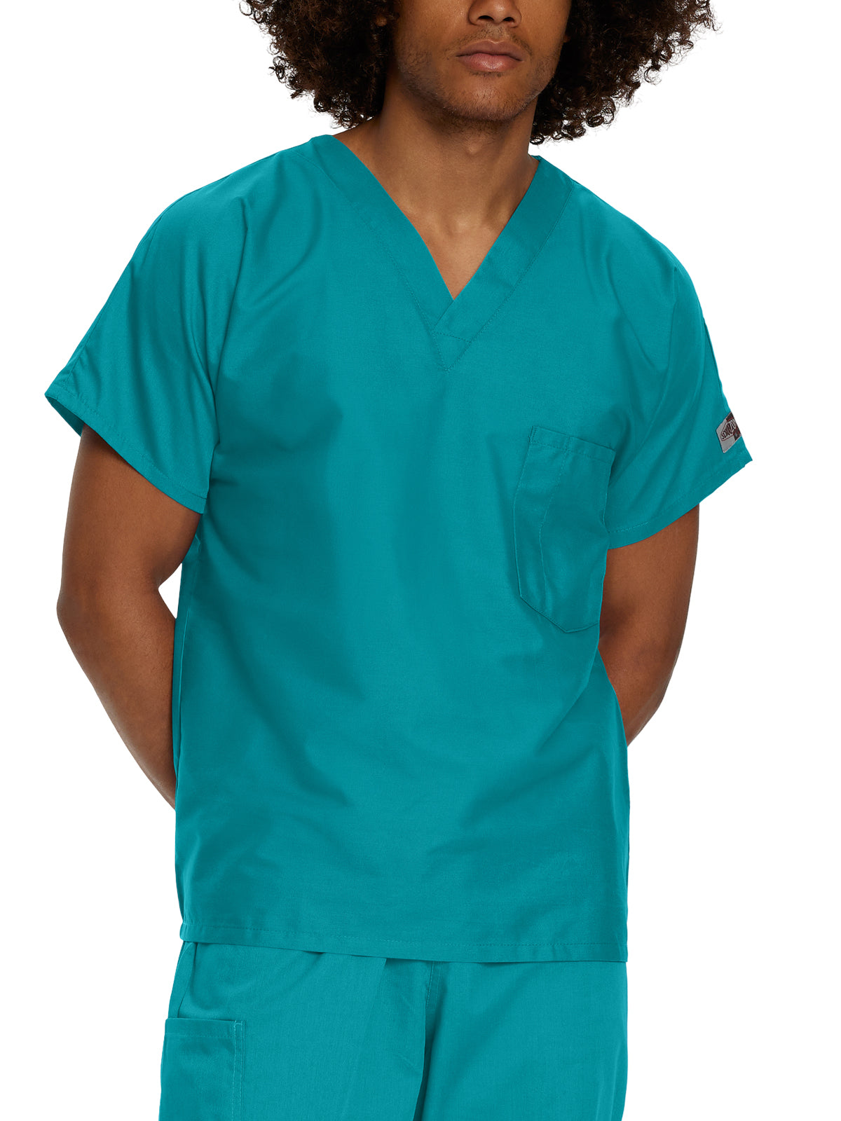 Unisex One-Pocket Dolman Sleeve Tuckable V-Neck Top - 71221 - Teal