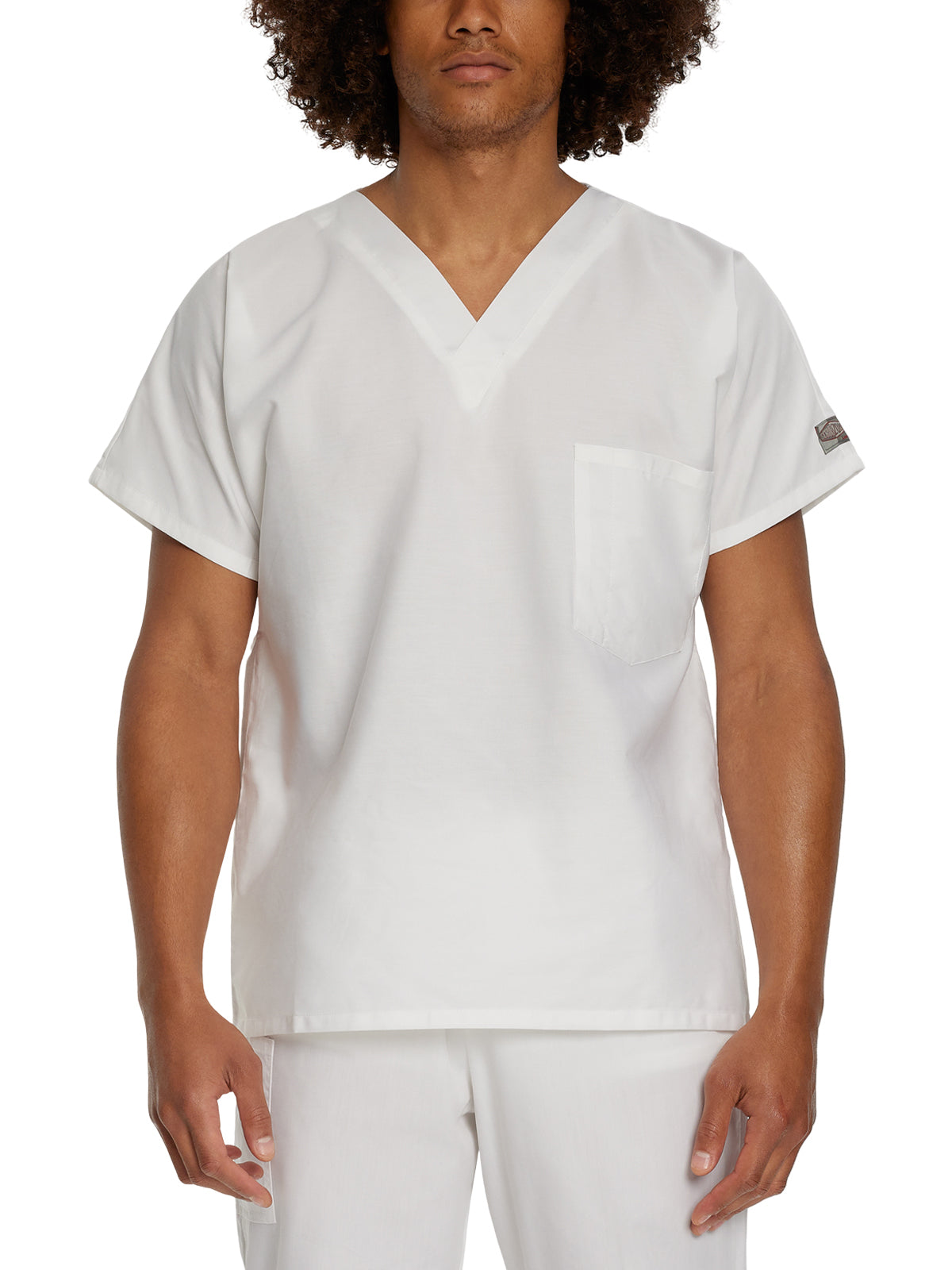 Unisex One-Pocket Dolman Sleeve Tuckable V-Neck Top - 71221 - White
