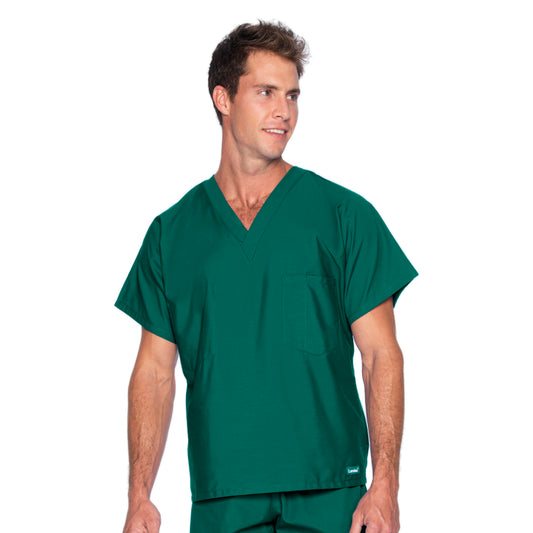 Unisex One-Pocket Reversible V-Neck Top - 7502 - Hunter Green