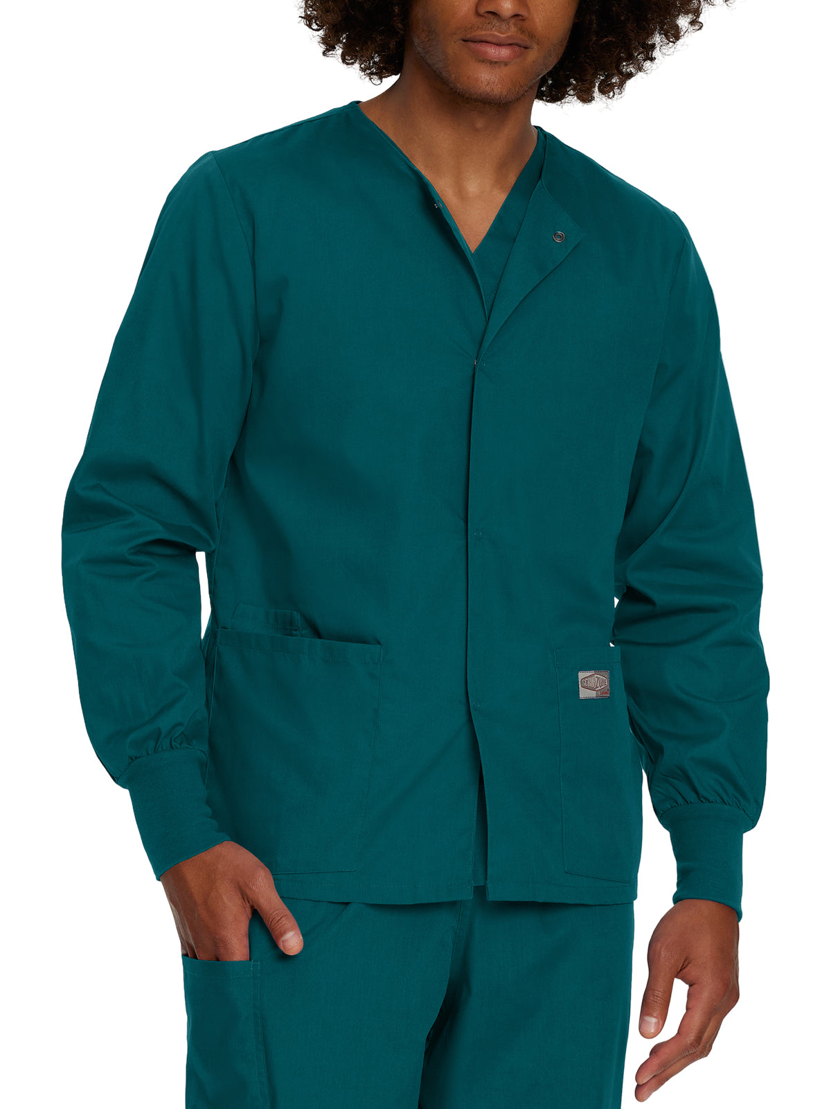 Unisex Three-Pocket Snap-Front Warm-Up Jacket - 75231 - Caribbean