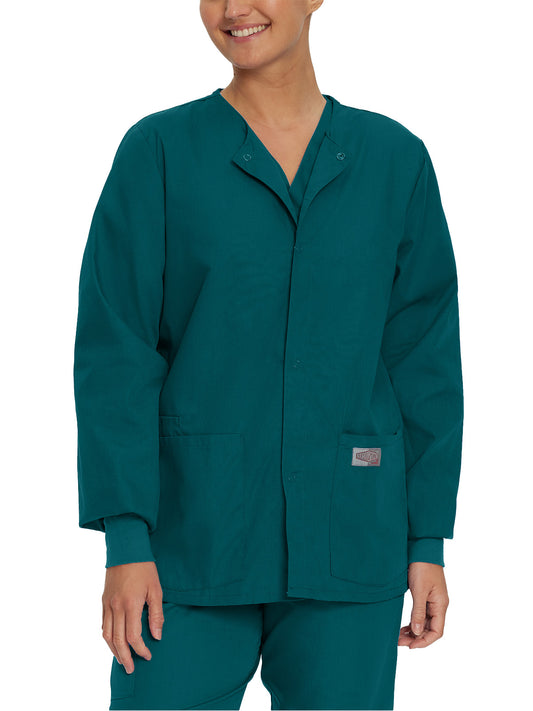 Unisex Three-Pocket Snap-Front Warm-Up Jacket - 75231 - Caribbean