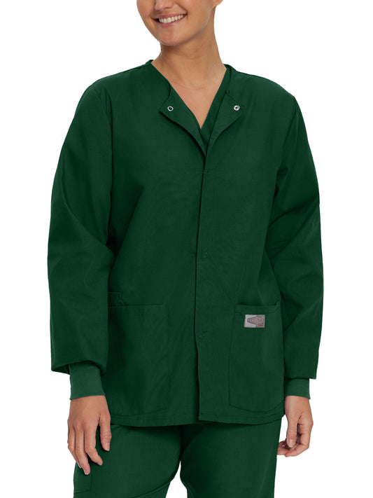 Unisex Three-Pocket Snap-Front Warm-Up Jacket - 75231 - Hunter