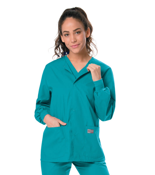 Unisex Three-Pocket Snap-Front Warm-Up Jacket - 75231 - Teal