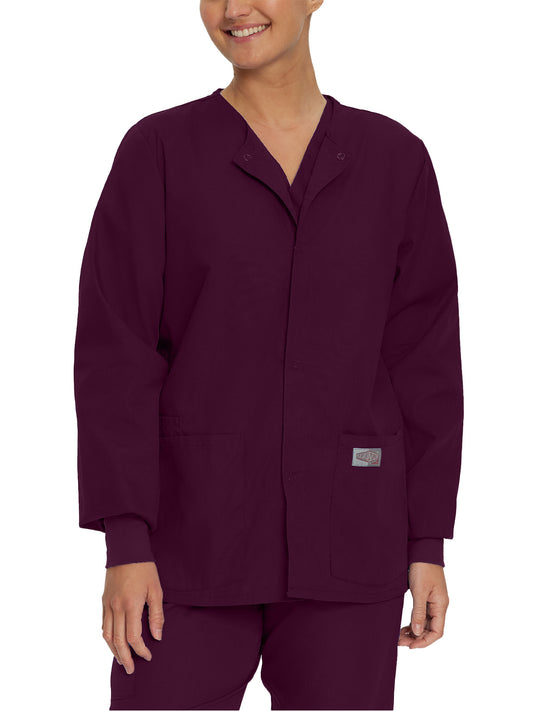 Unisex Three-Pocket Snap-Front Warm-Up Jacket - 75231 - Wine