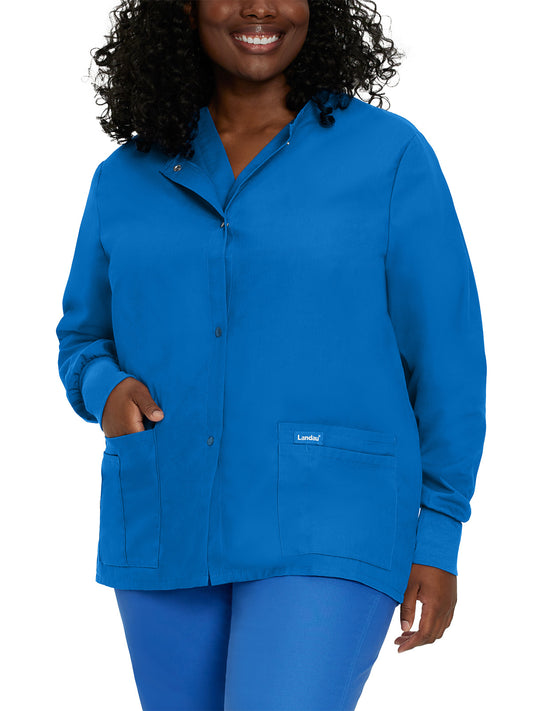 Women's Four-Pocket Crew Neck Warm-Up Jacket - 7525 - Royal Blue