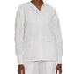 Women's Four-Pocket Crew Neck Warm-Up Jacket - 7525 - White
