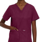 Women's Four-Pocket Durable V-Neck Top - 8219 - Wine