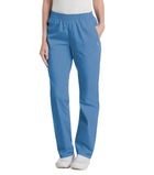 Women's Two-Pocket High-Rise Elastic Waist Straight Leg Pant - 8327 - Ceil Blue