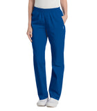 Women's Two-Pocket High-Rise Elastic Waist Straight Leg Pant - 8327 - Galaxy Blue