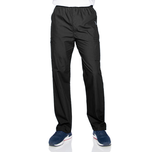 Men's Seven-Pocket High-Rise Elastic Waist Cargo Pant - 8555 - Black