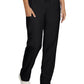 Women's Seven-Pocket Mid-Rise Rib-Knit Elastic Waist Cargo Pant - LB400 - Black