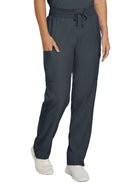 Women's Seven-Pocket Mid-Rise Rib-Knit Elastic Waist Cargo Pant - LB400 - Pewter