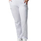 Women's Seven-Pocket Mid-Rise Rib-Knit Elastic Waist Cargo Pant - LB400 - White