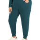 Women's Seven-Pocket Mid-Rise Rib-Knit Elastic Waist Jogger Pant - LB401 - Caribbean