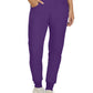 Women's Seven-Pocket Mid-Rise Rib-Knit Elastic Waist Jogger Pant - LB401 - Eggplant