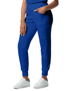 Women's Seven-Pocket Mid-Rise Rib-Knit Elastic Waist Jogger Pant - LB401 - Galaxy