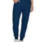 Women's Seven-Pocket Mid-Rise Rib-Knit Elastic Waist Jogger Pant - LB401 - Navy