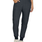 Women's Seven-Pocket Mid-Rise Rib-Knit Elastic Waist Jogger Pant - LB401 - Pewter