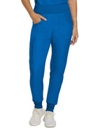 Women's Seven-Pocket Mid-Rise Rib-Knit Elastic Waist Jogger Pant - LB401 - Royal