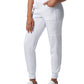 Women's Seven-Pocket Mid-Rise Rib-Knit Elastic Waist Jogger Pant - LB401 - White