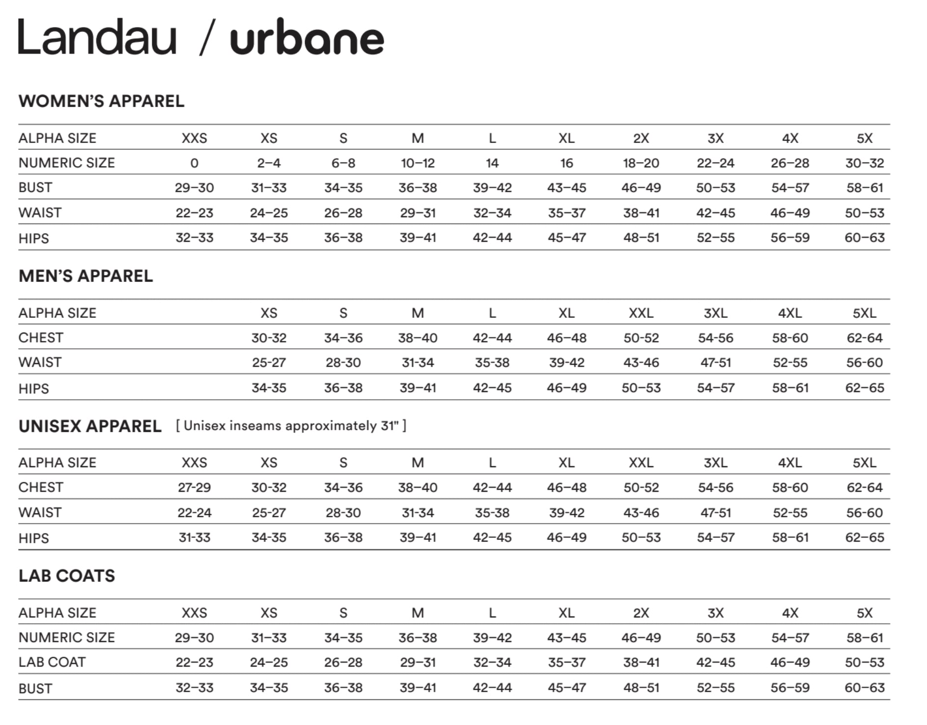 SIZECHART