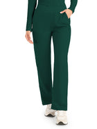 Women's Five-Pocket Mid-Rise Rib-Knit Elastic Waist Straight Leg Pant - LB405 - Hunter