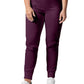 Women's Six-Pocket Mid-Rise Elastic-Back Waist Jogger Pant - LB406 - Wine