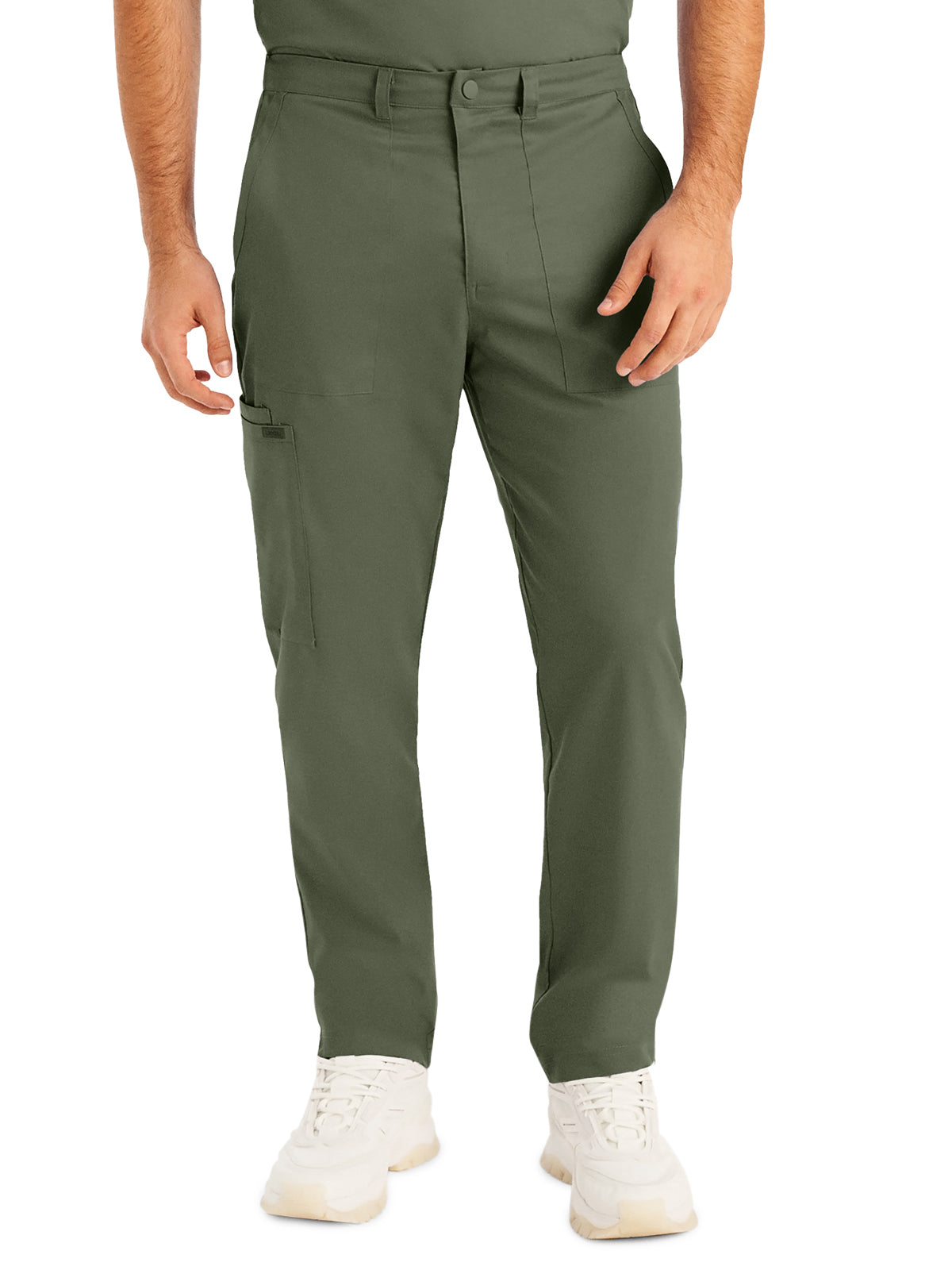 Men's Six-Pocket Zipper Fly Straight Leg Pant - LB408 - Olive Moss