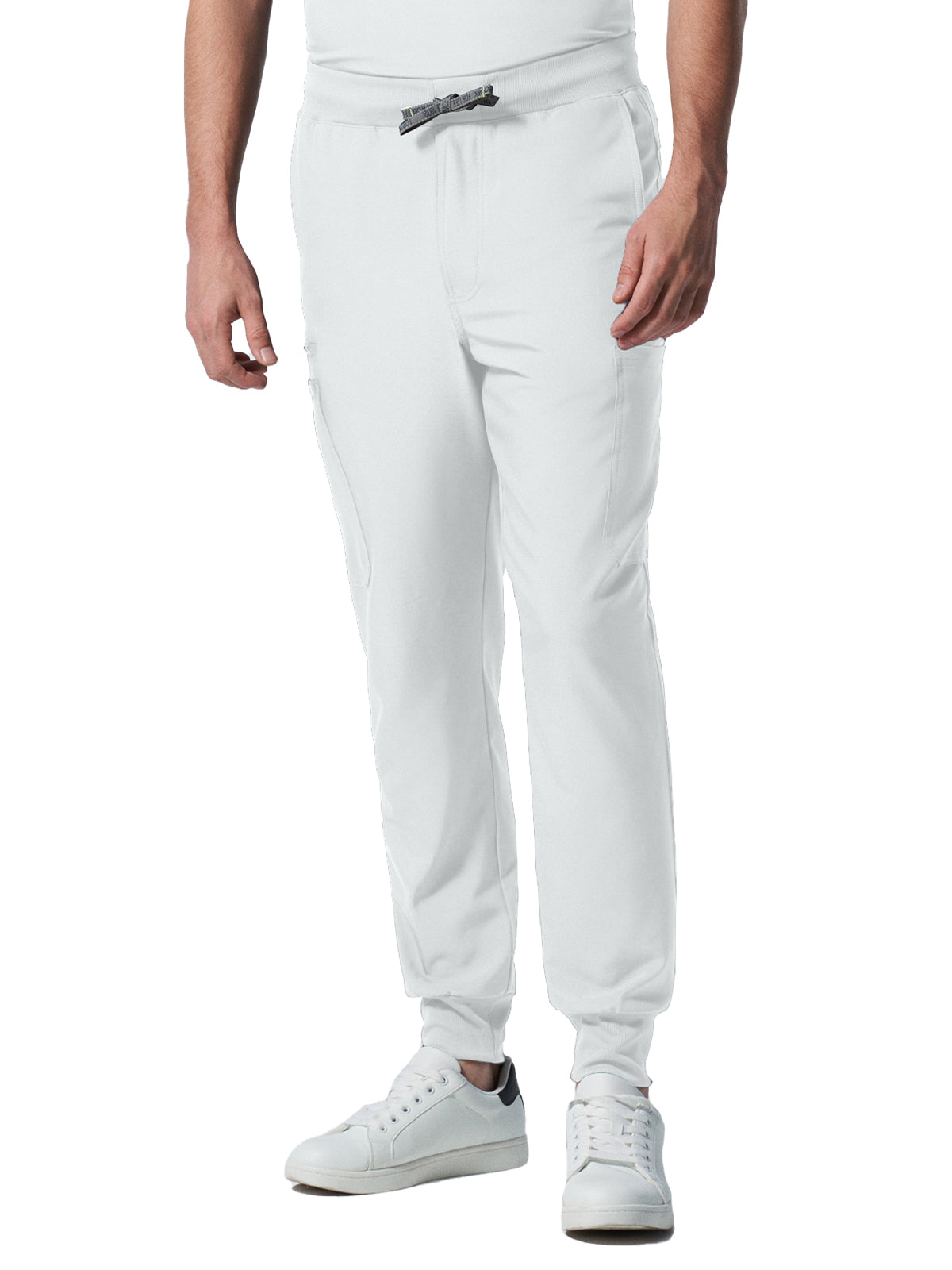 Men's Seven-Pocket Mid-Rise Triple-Elastic Waist Jogger Pant - LB409 - White