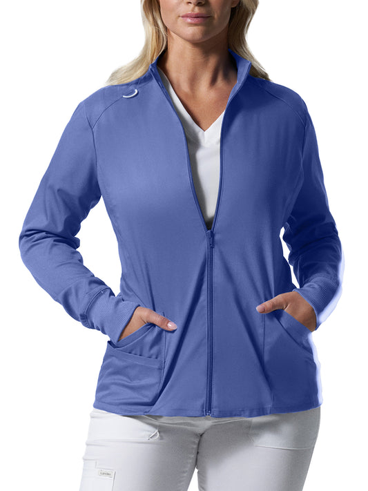Women's Three-Pocket Mock Neck Zip-Front Jacket - LJ701 - Ceil