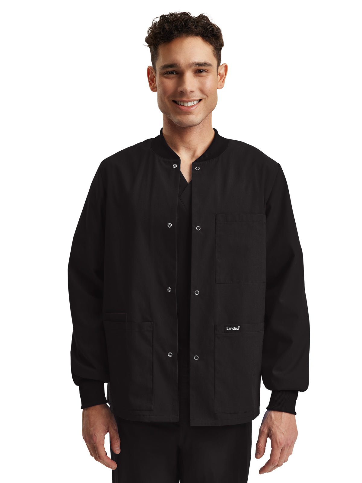 Unisex Five-Pocket Snap Front Warm-Up Jacket - LJ709 - Black