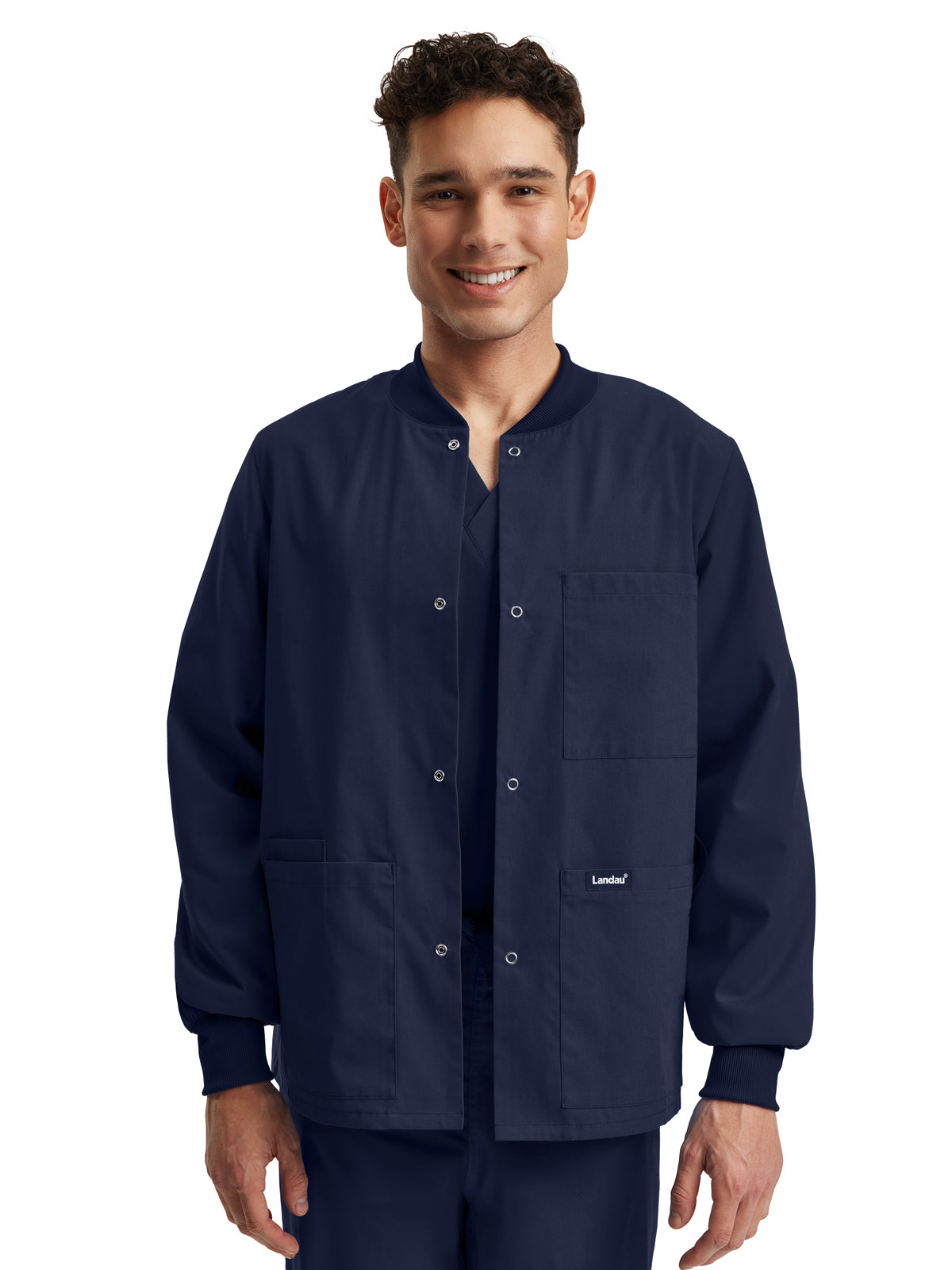 Unisex Five-Pocket Snap Front Warm-Up Jacket - LJ709 - Navy