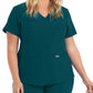Women's Three-Pocket Rib-Knit Neckline V-Neck Top - LT100 - Caribbean