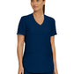 Women's Three-Pocket Rib-Knit Neckline V-Neck Top - LT100 - Navy