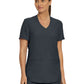 Women's Three-Pocket Rib-Knit Neckline V-Neck Top - LT100 - Pewter
