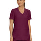 Women's Three-Pocket Rib-Knit Neckline V-Neck Top - LT100 - Wine