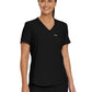 Women's Two-Pocket Shirttail Hemline V-Neck Top - LT101 - Black