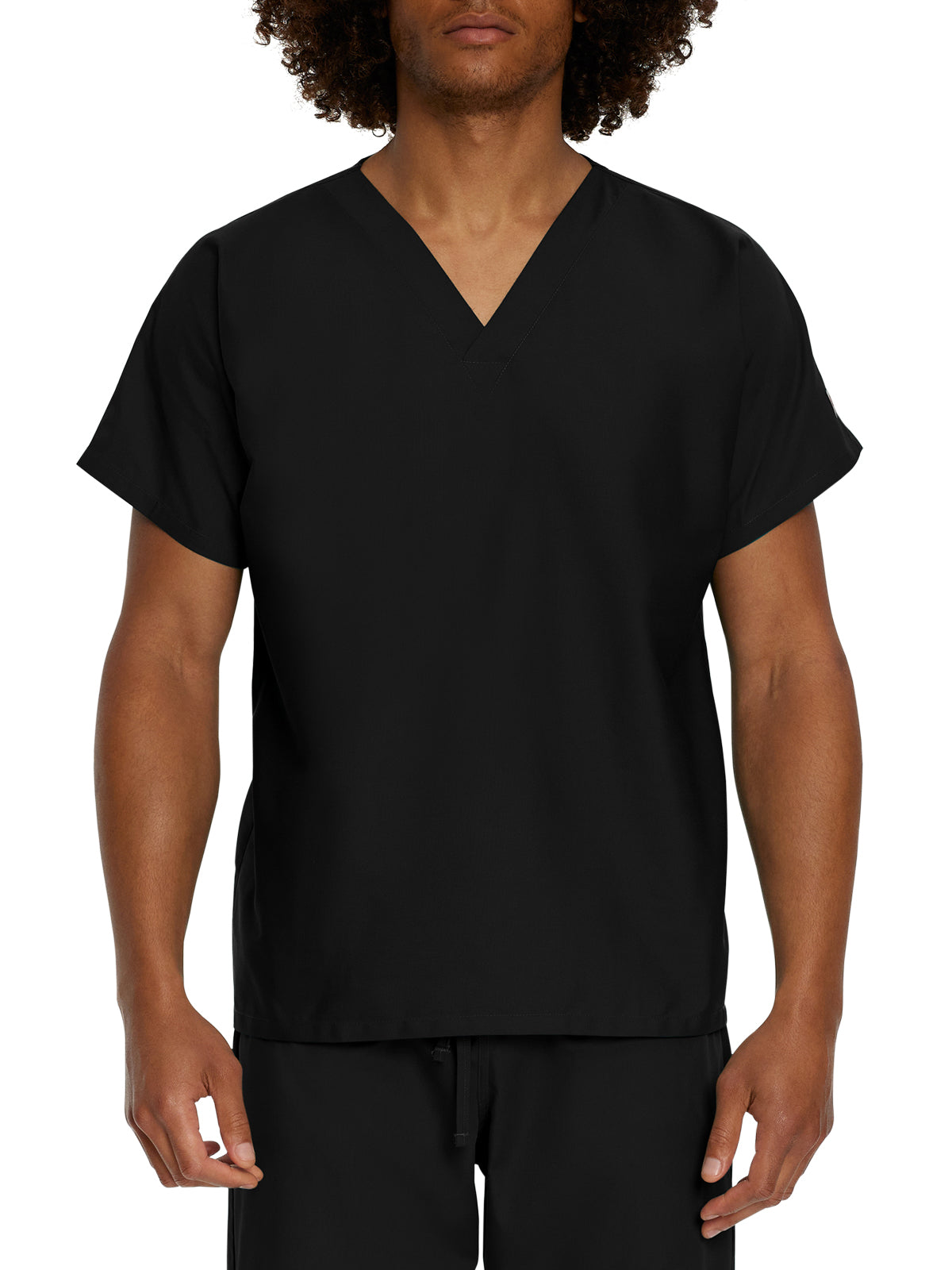 Unisex No-Pocket Tuckable V-Neck Top - LT102 - Black
